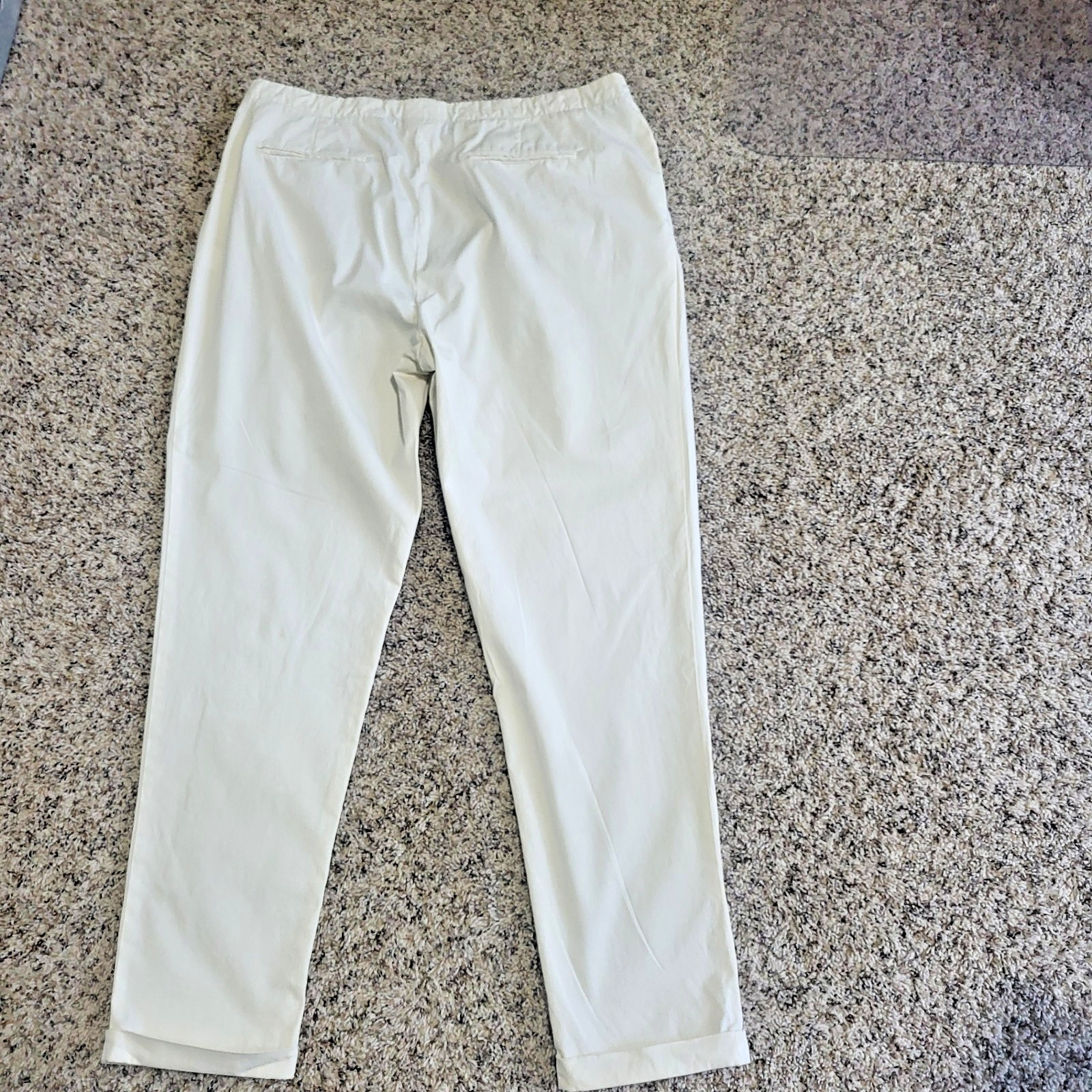 Rag & Bone Womens Pleated Pants Cream Size 8 Made in USA Cotton Trousers