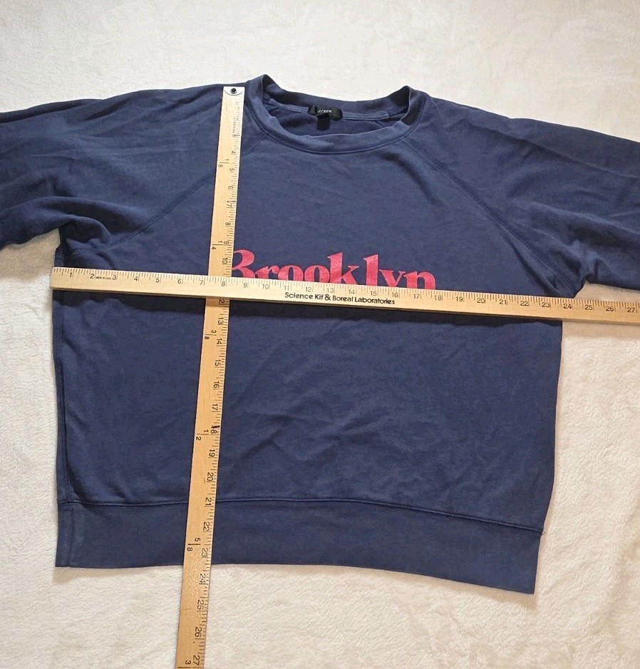 J.Crew “Brooklyn” Crewneck Sweatshirt Cotton Navy Blue Size Medium See Pictures