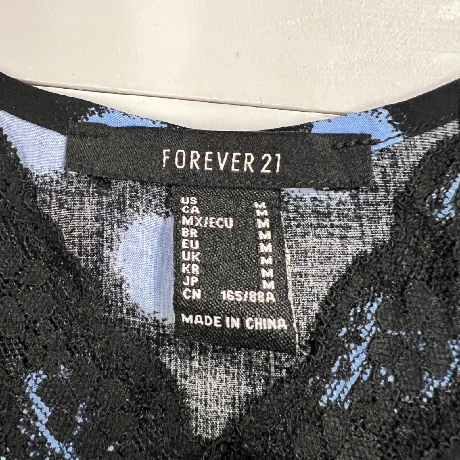 Forever 21 Polka Dot Midi Slip Dress Front Slit Black/Blue Size Medium New
