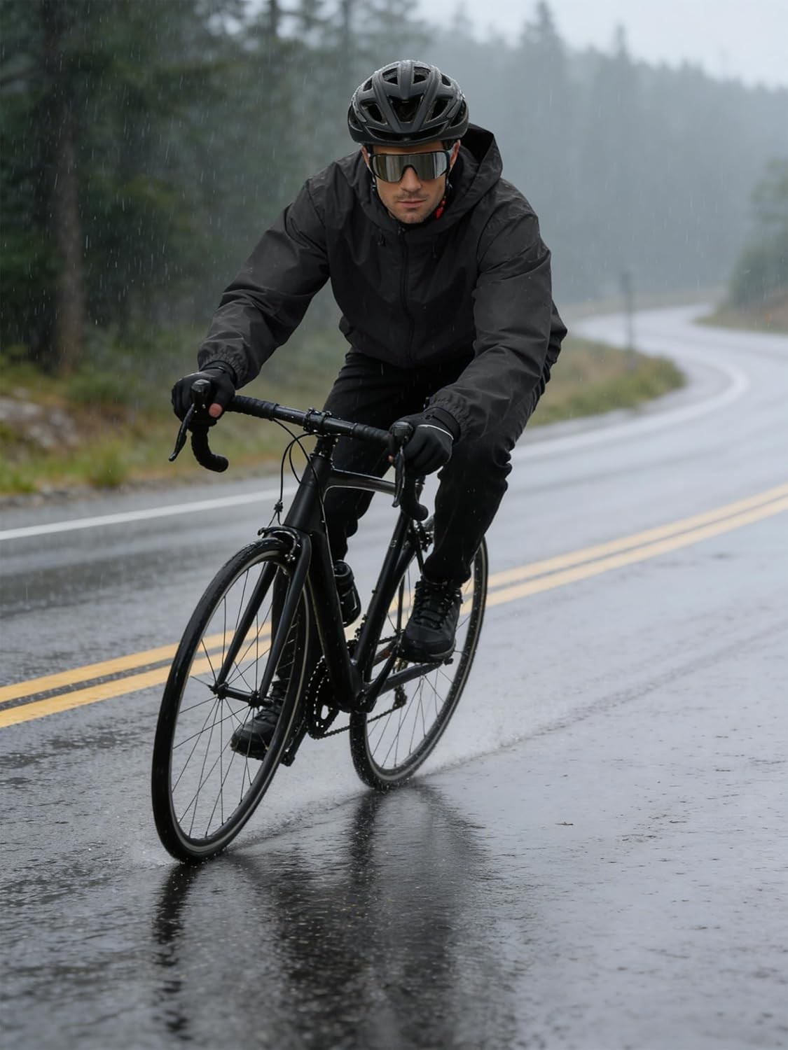 Mens Waterproof Rain Jacket Lightweight Windbreaker Cycling Running Outdoor Coat