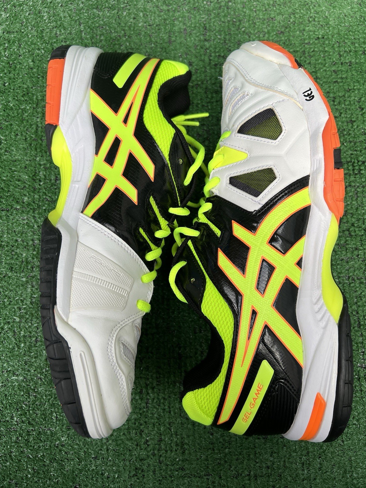 Asics Men’s Gel Game 5 E506Y White Yellow Running Shoes Sneakers Size 9.5 Used