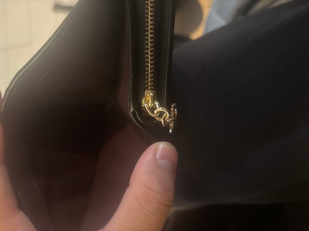 COACH Two Fold Wallet Crocodile Embossed Black