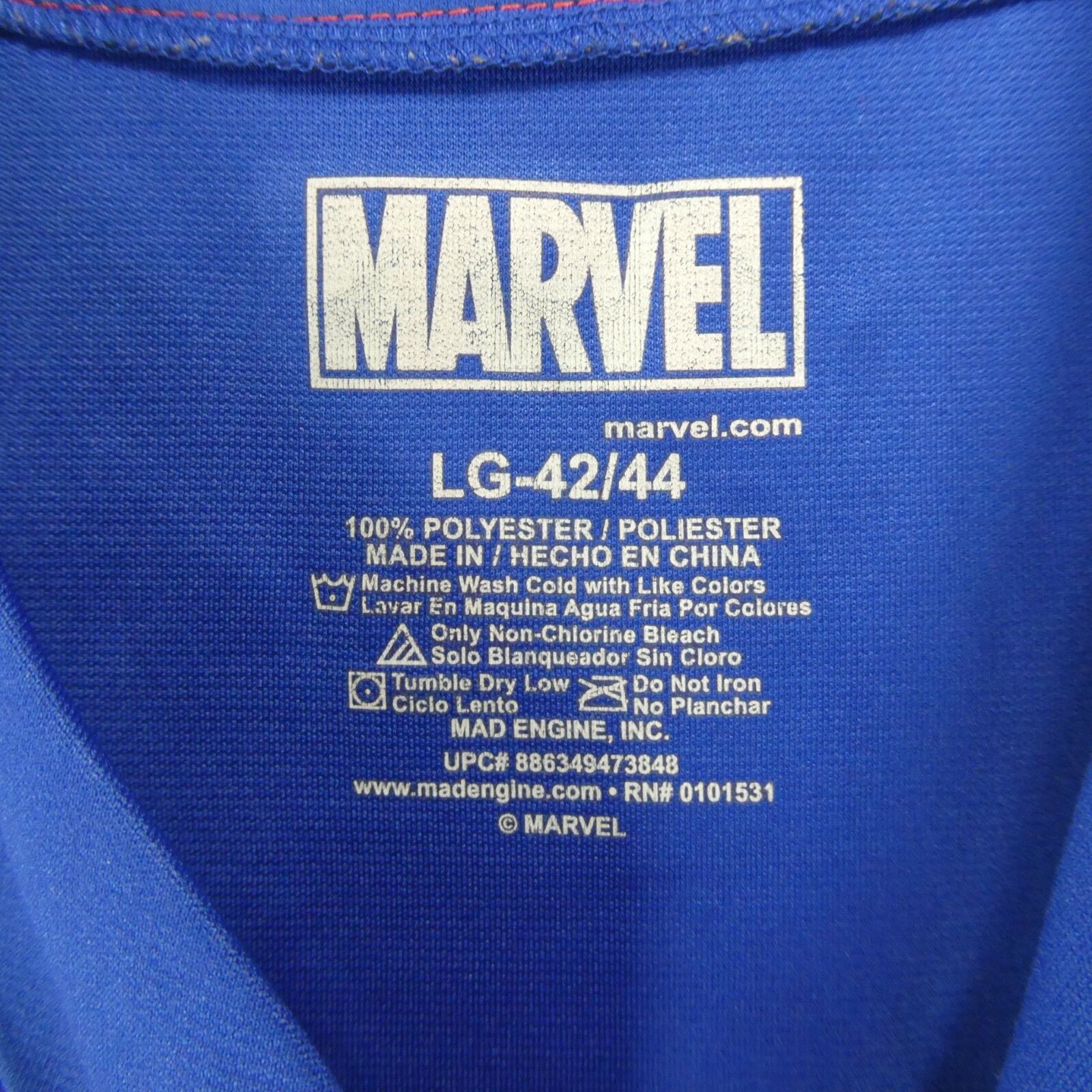 Marvel Captain America Men’s Blue Size Large (42/44) Baseball Jersey #41