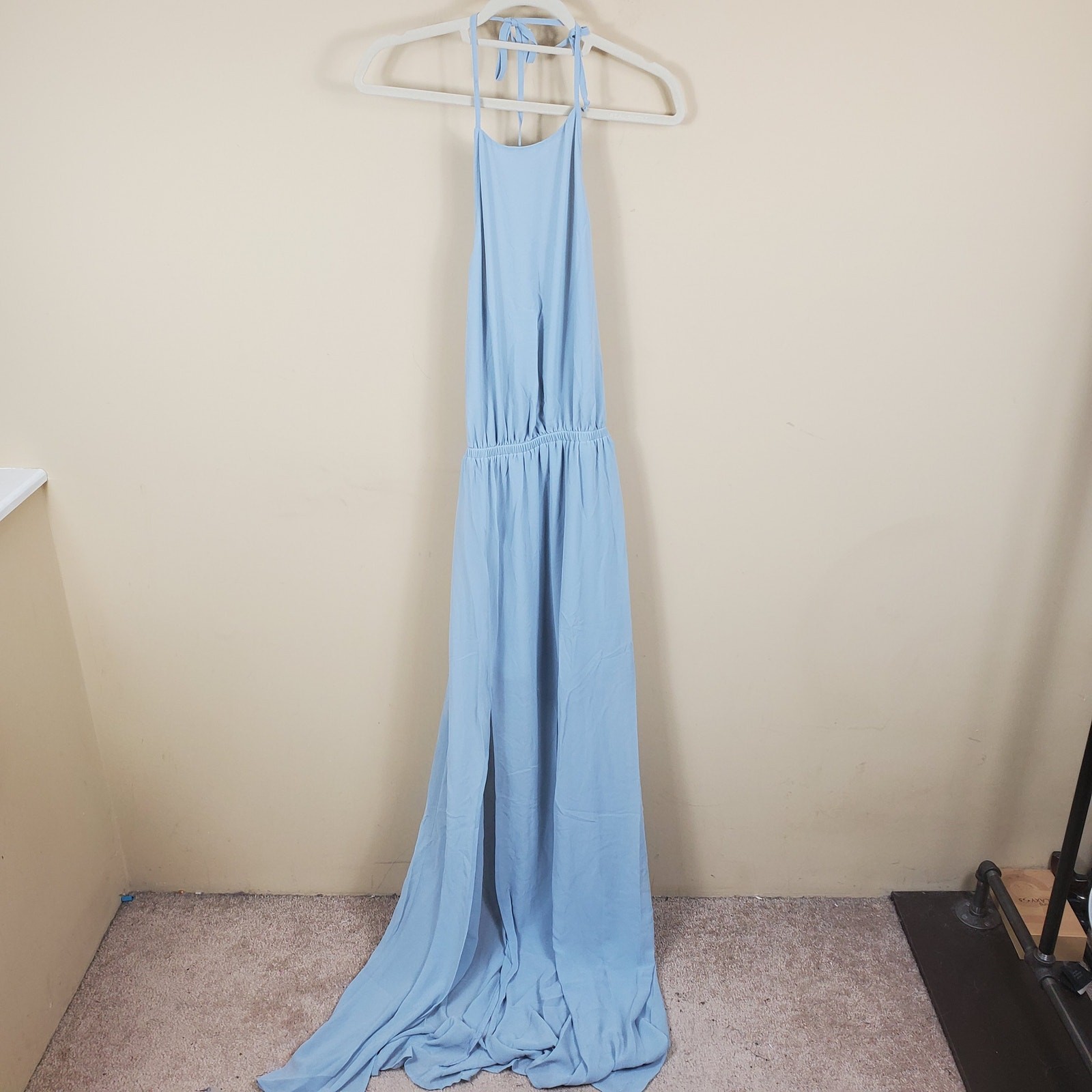 Show Me Your Mumu Heather Halter Dress in Steel Blue Women’s Size S