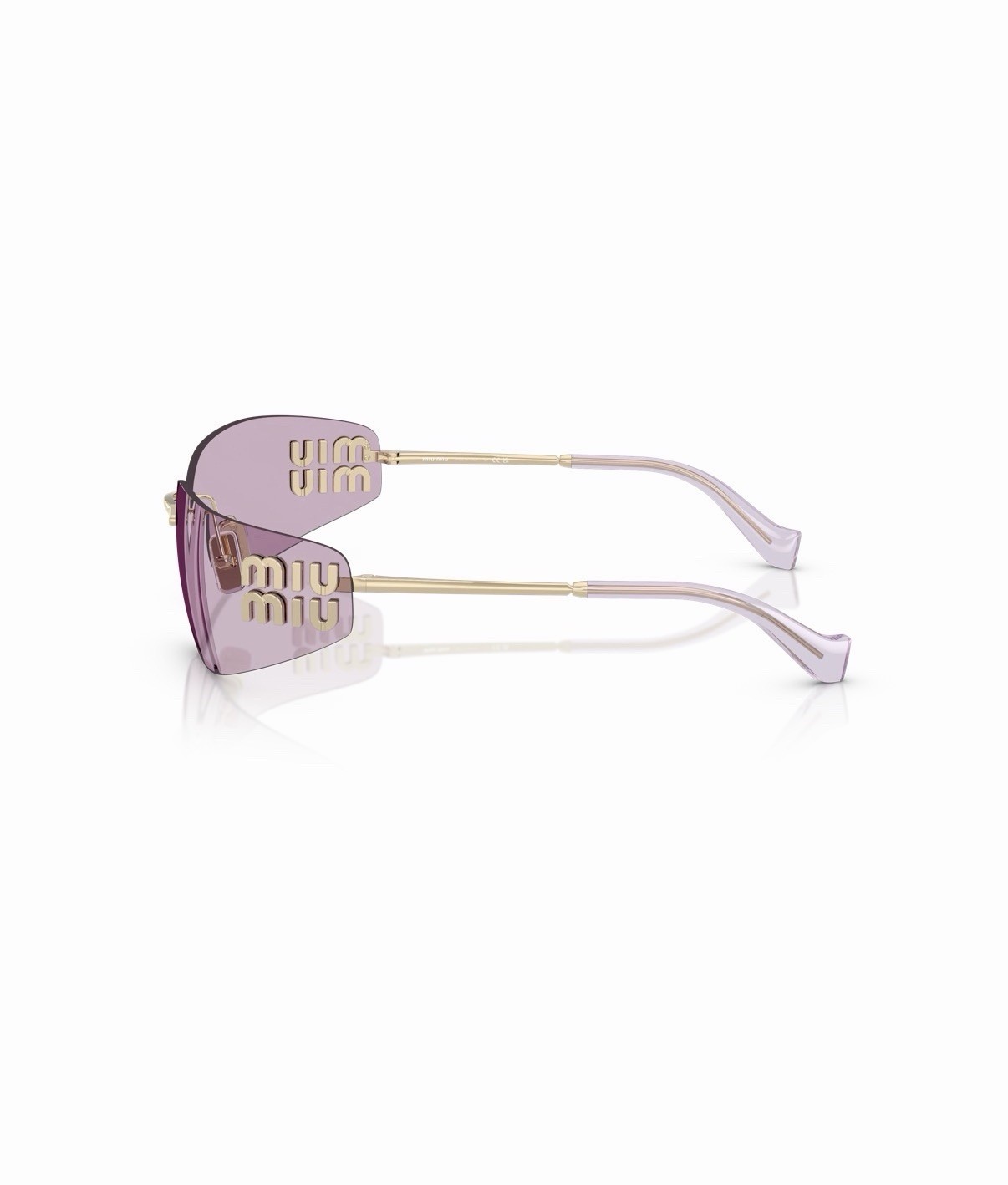 Miu Miu MU AUBE A51S ZVN90O Light pink Lenses Rimless Rectangle Sunglasses New