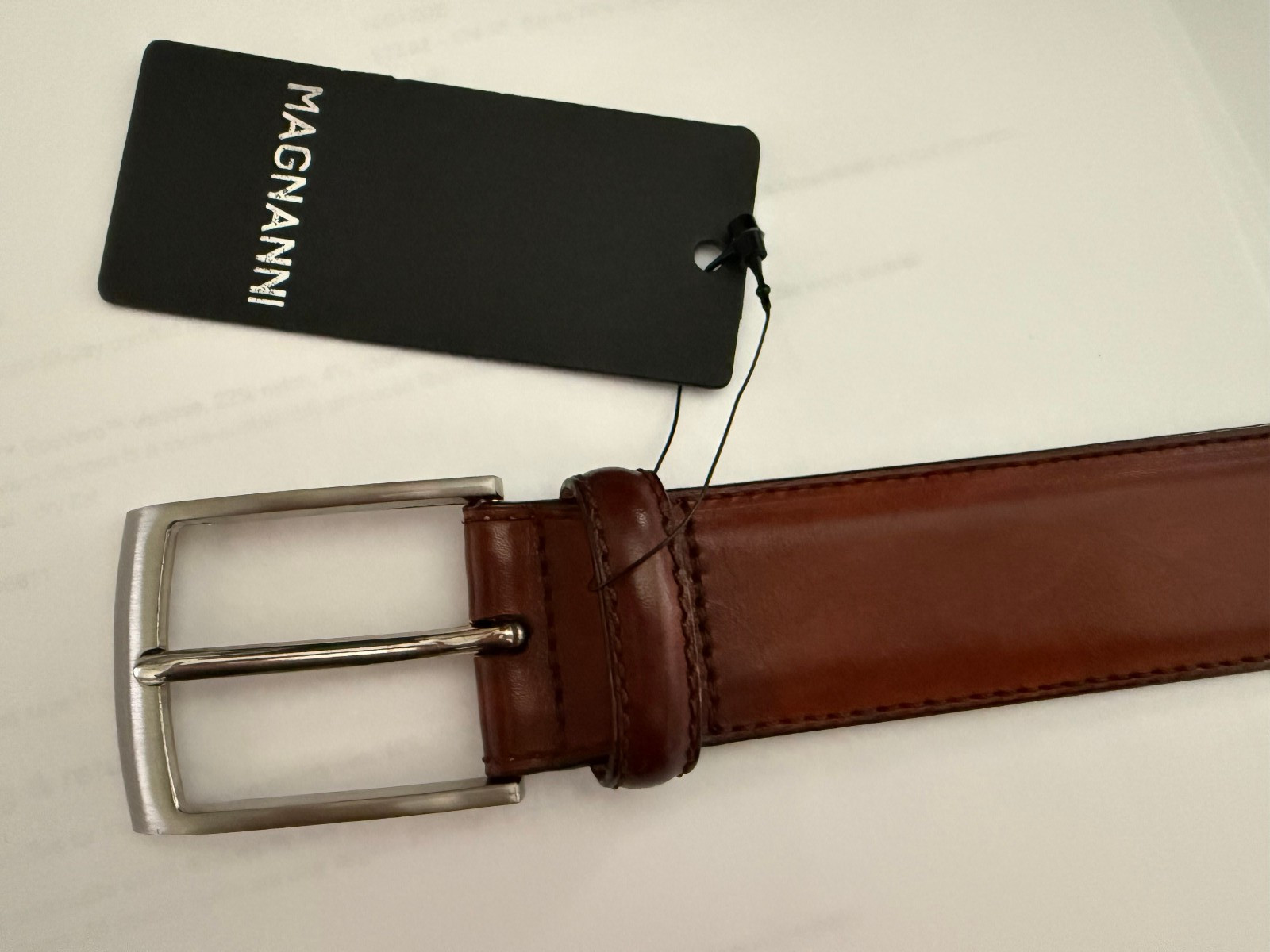 Magnanni 20096 Cognac Brown Smooth Calfskin Leather Belt – 40 – 1.35″ Wide