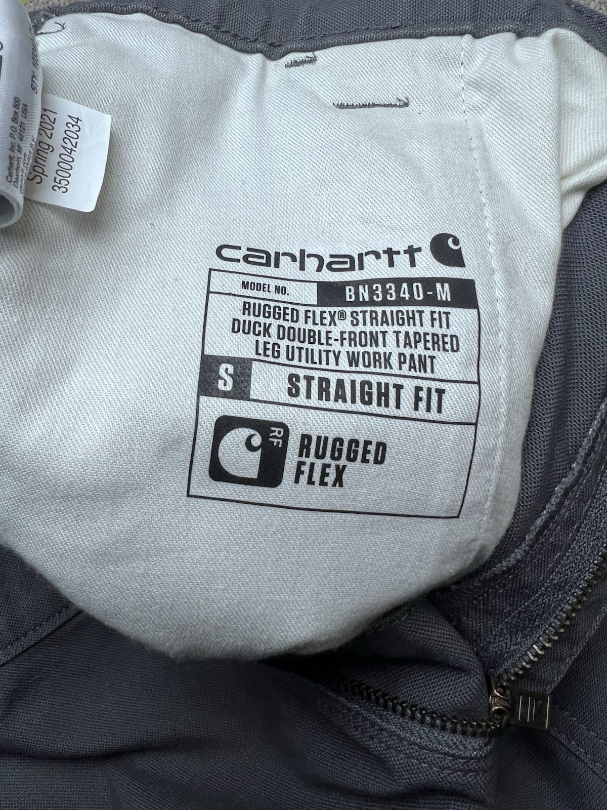 Carhartt Rugged Flex 103340 Double Front Duck Pants Gravel 36×32 NWT