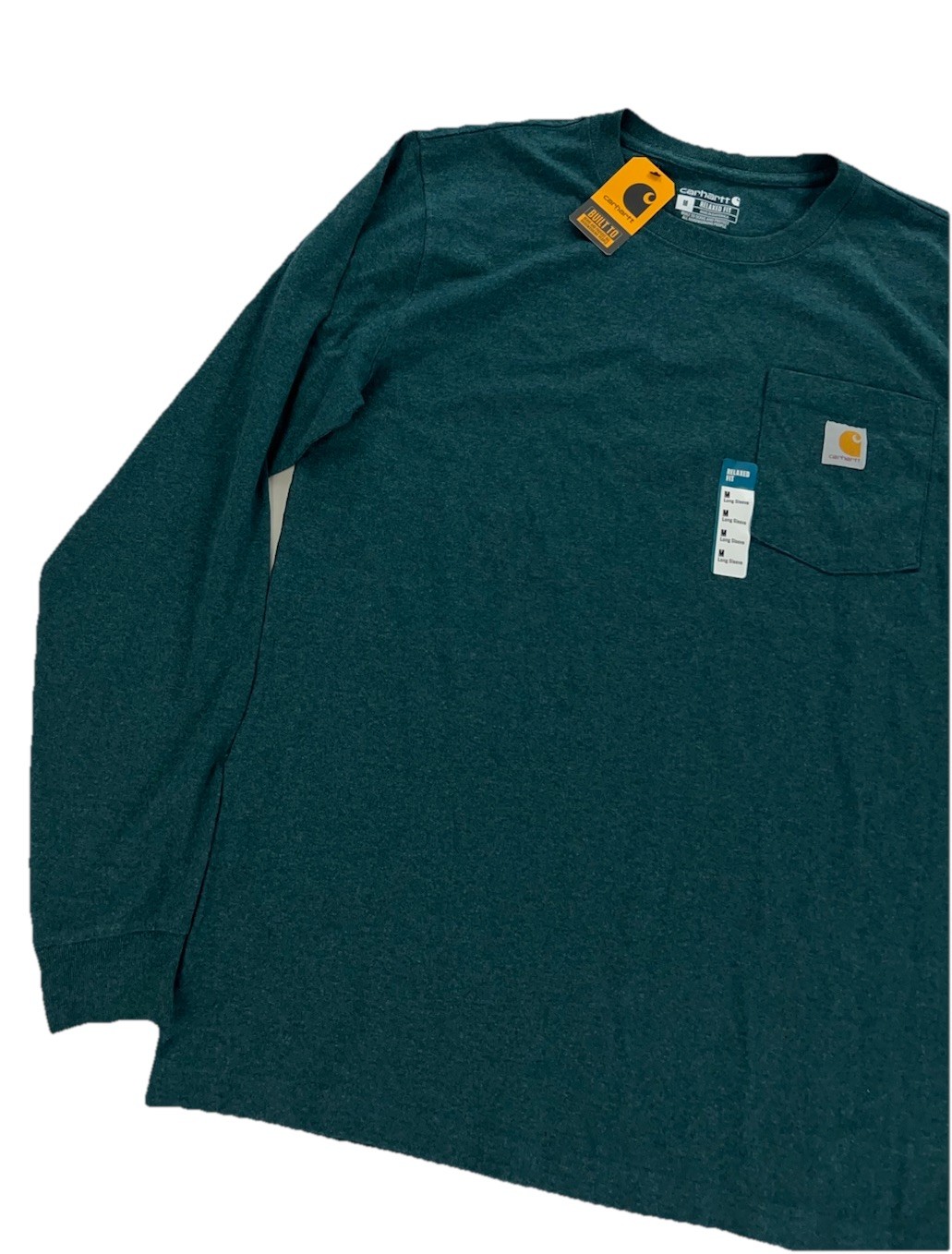 NEW Carhartt Heavyweight Long Sleeve Relaxed Fit T Shirt Mountain Green Mens M