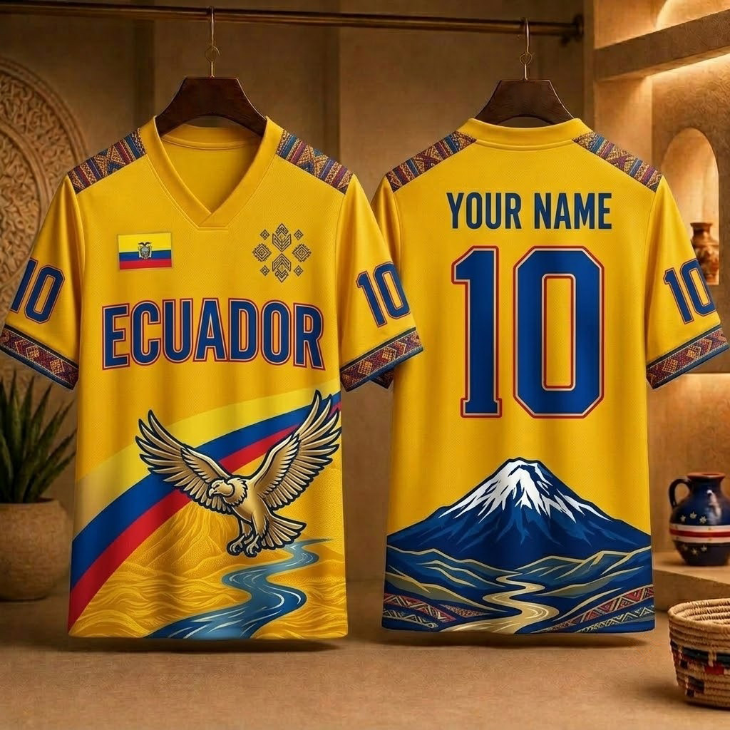 Ecuador Custom Name Number Shirt Personalized Soccer Fan Jersey All Sizes