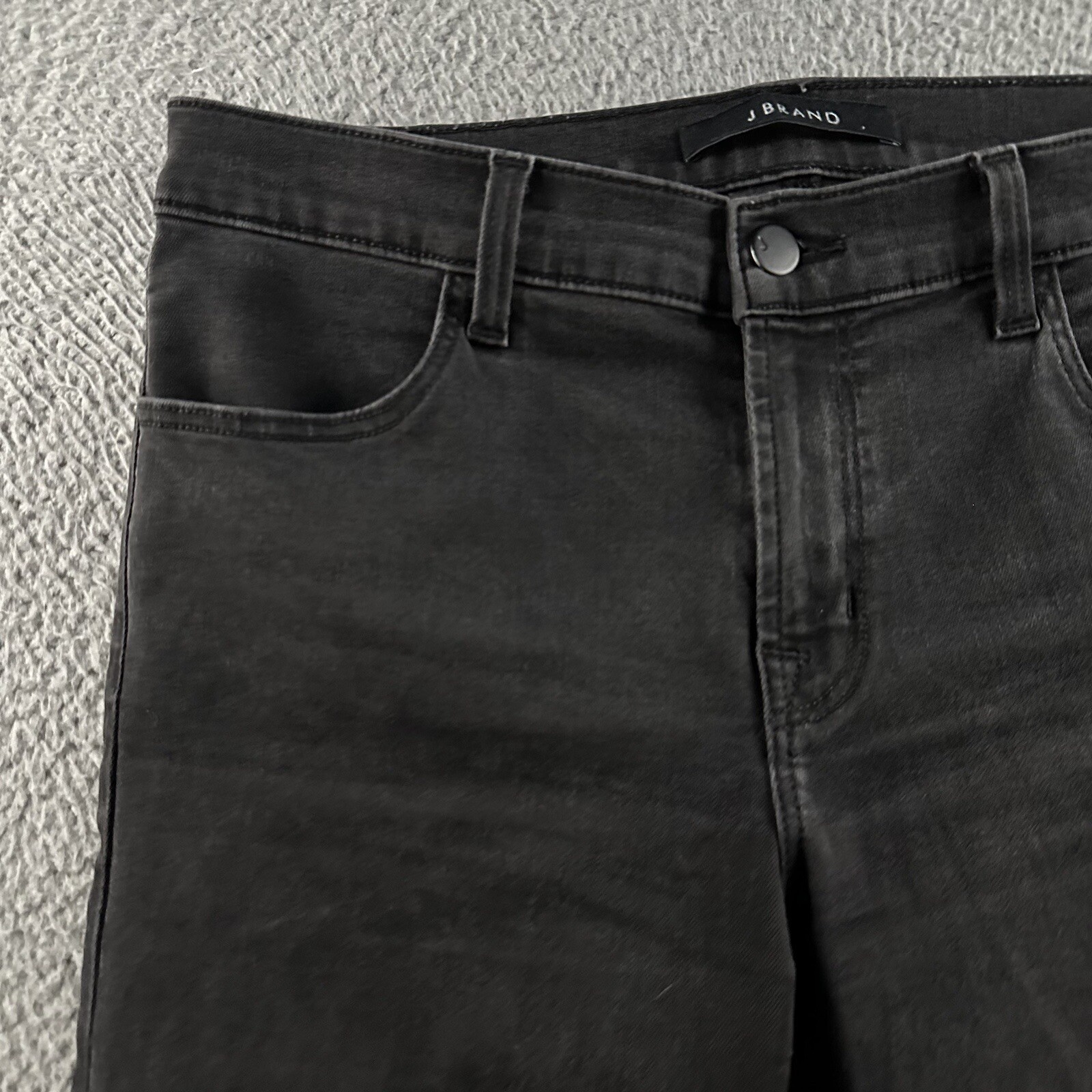 J Brand Womens Jeans Black Size 30 Mid Rise Crop Skinny Distressed Cotton Blend