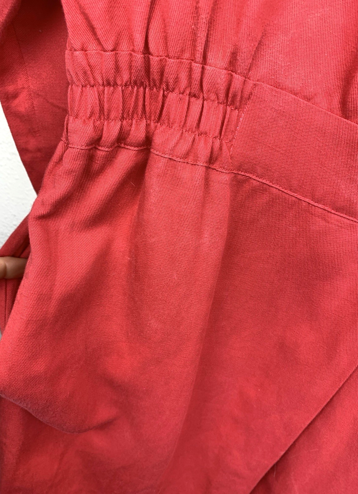Reiss Emilie Midi Dress Linen Blend Size 4 Long Sleeve Watermelon Red