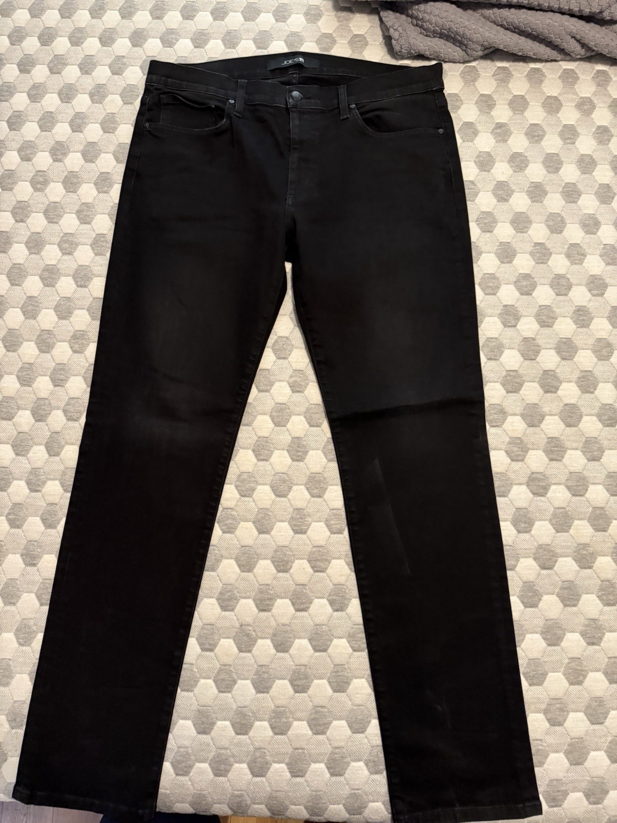 Joe’s Men’s Black Slim Straight Jeans Dark Wash Cotton Denim Mid Rise Sz 36