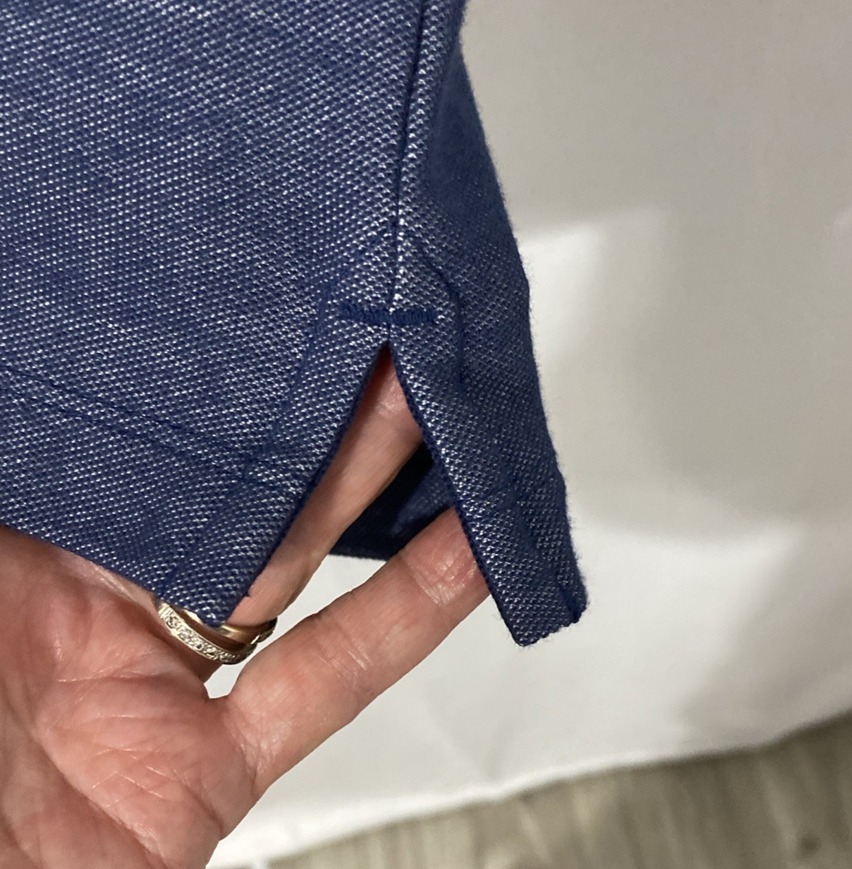 Free Assembly Men’s Collared 3-Button Placket Polo Shirt Blue Indigo Size Medium