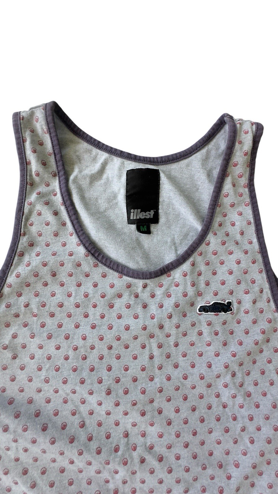 Illest Tank Top Mens Medium Gray Polka Dot JDM Car Culture Streetwear
