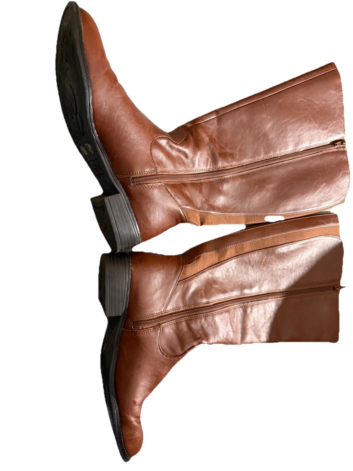 Life Style Women Boots Brown Size 8.5 Wc Man Made Material