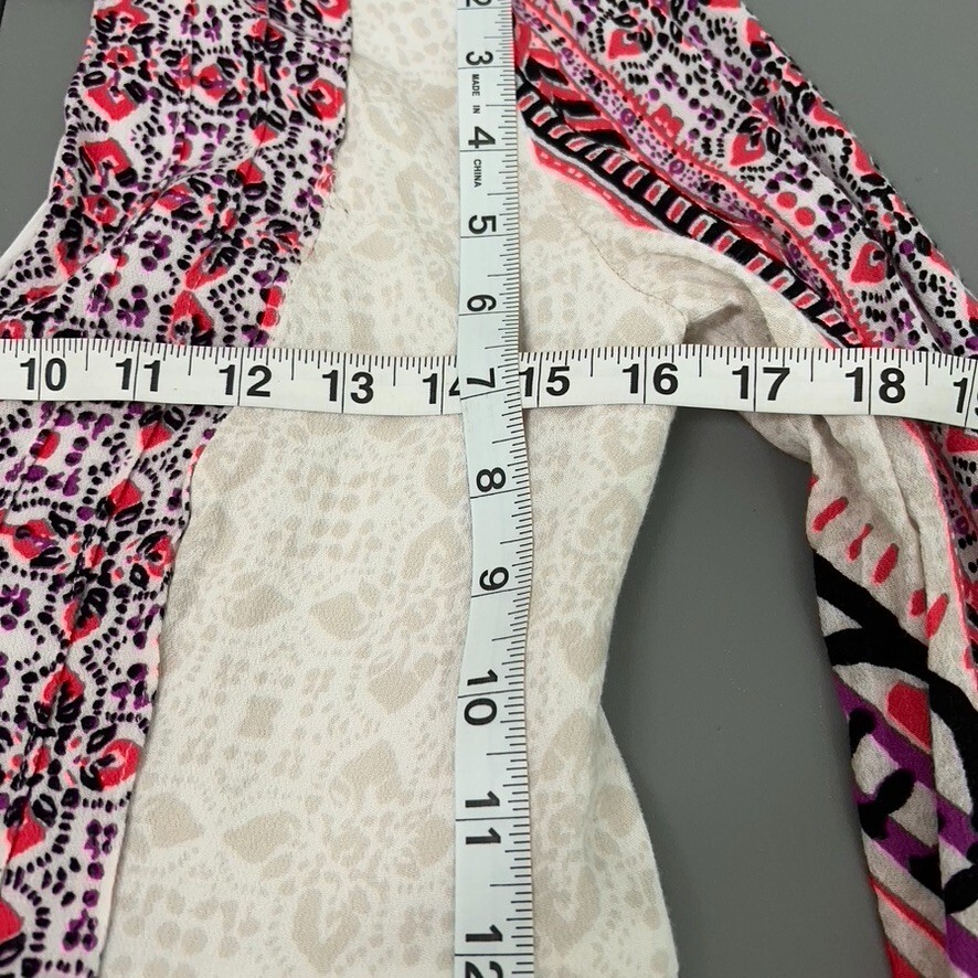 Free People Dress Women Dress 4 Pink Tegan Mini Dress V Neck Long Sleeve Boho