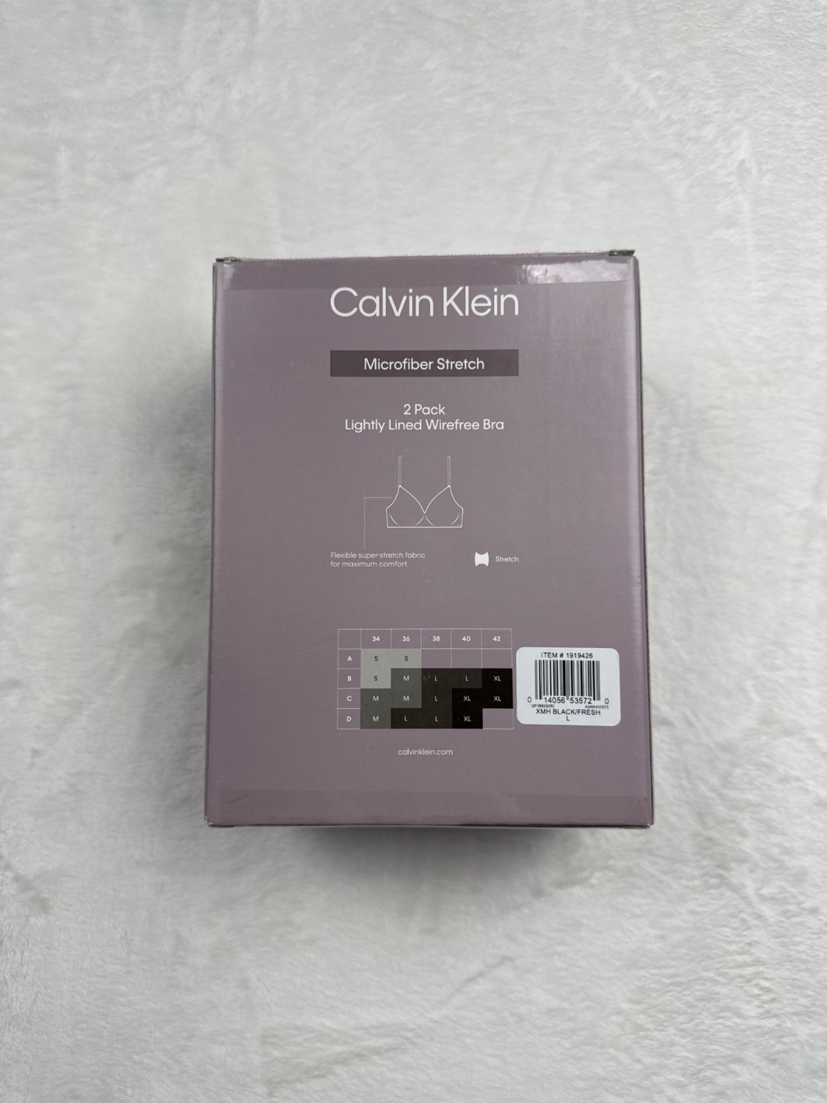 Calvin Klein 2 Pack Lightly Lined Wirefree Bra Size L Black & Fresh Colors