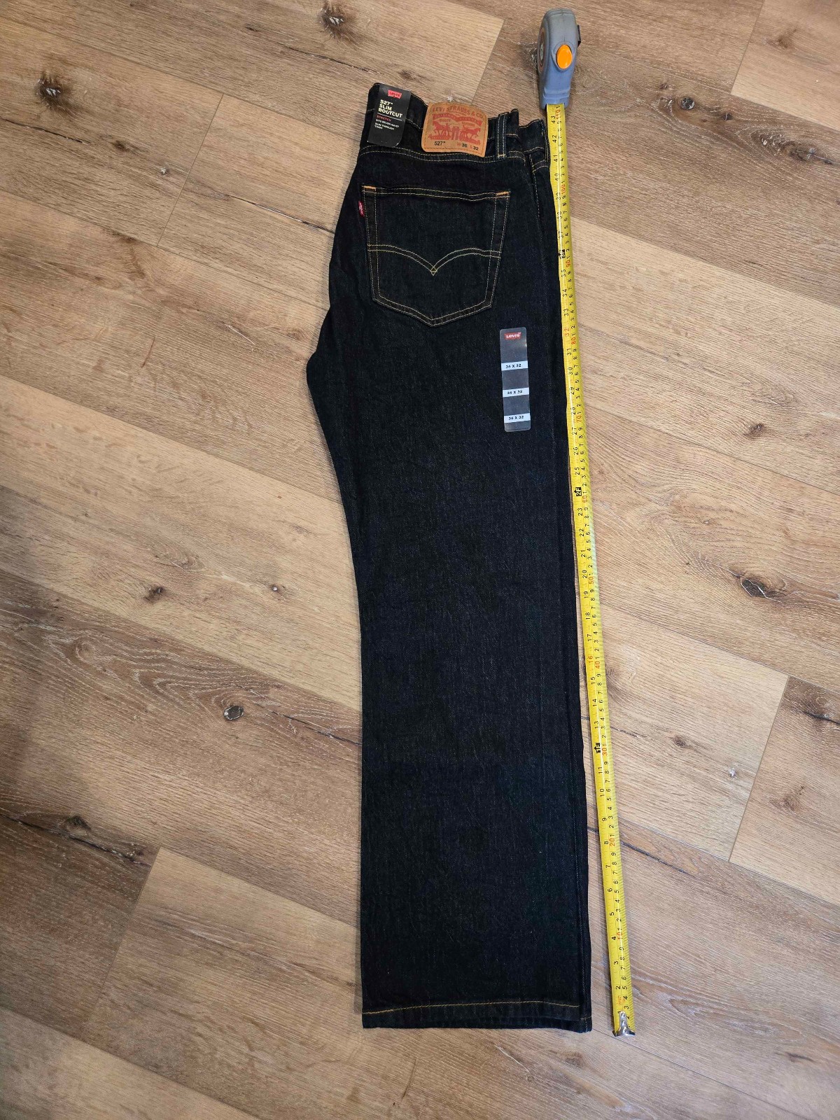 NWT Mens Levis 527 slim bootcut jeans low stretch dark wash 36×32