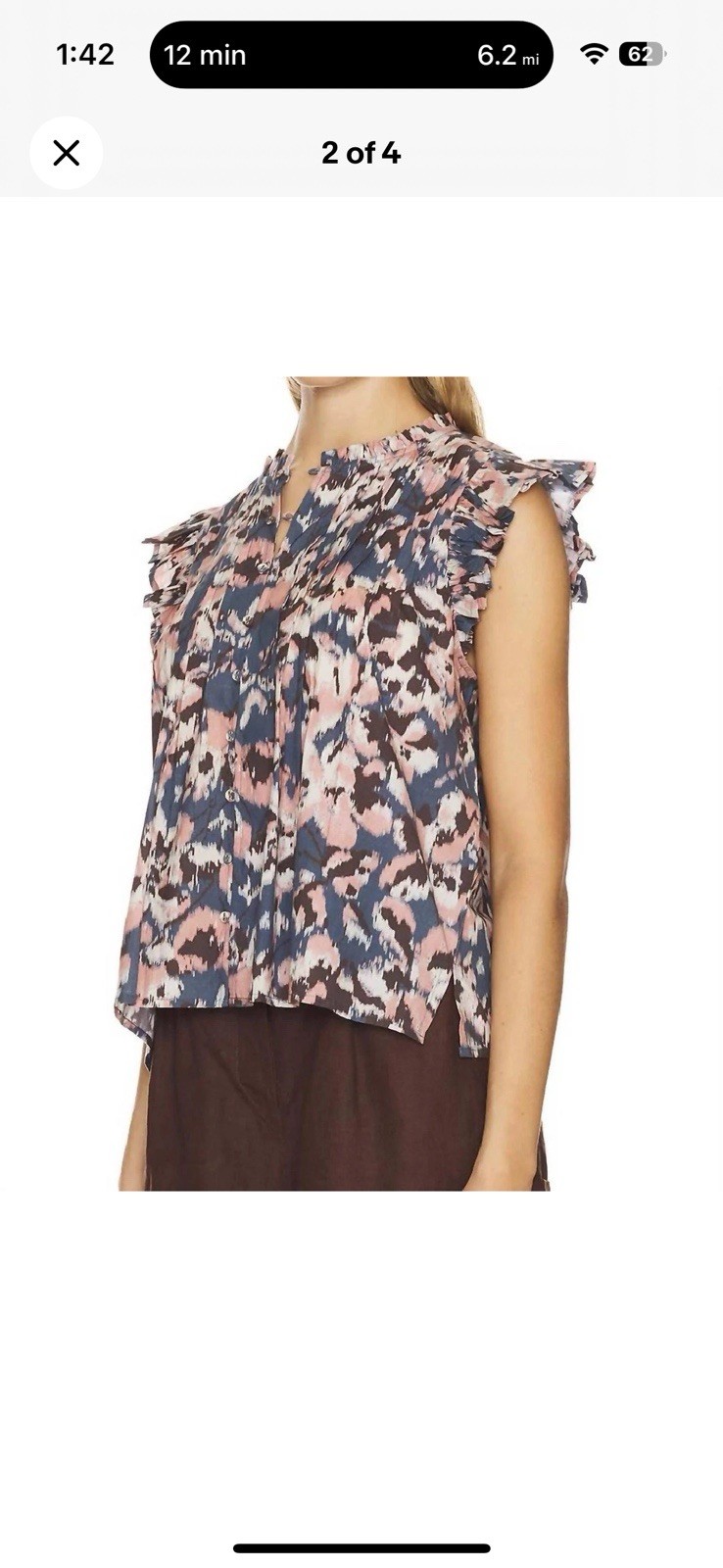 Cleobella Maritza Blouse Le Jules Print Size XS NWT