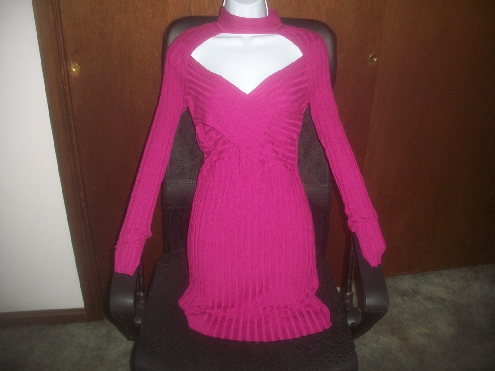 womens stretch sweater dress.Milkmaid sweetheart neck.size medium