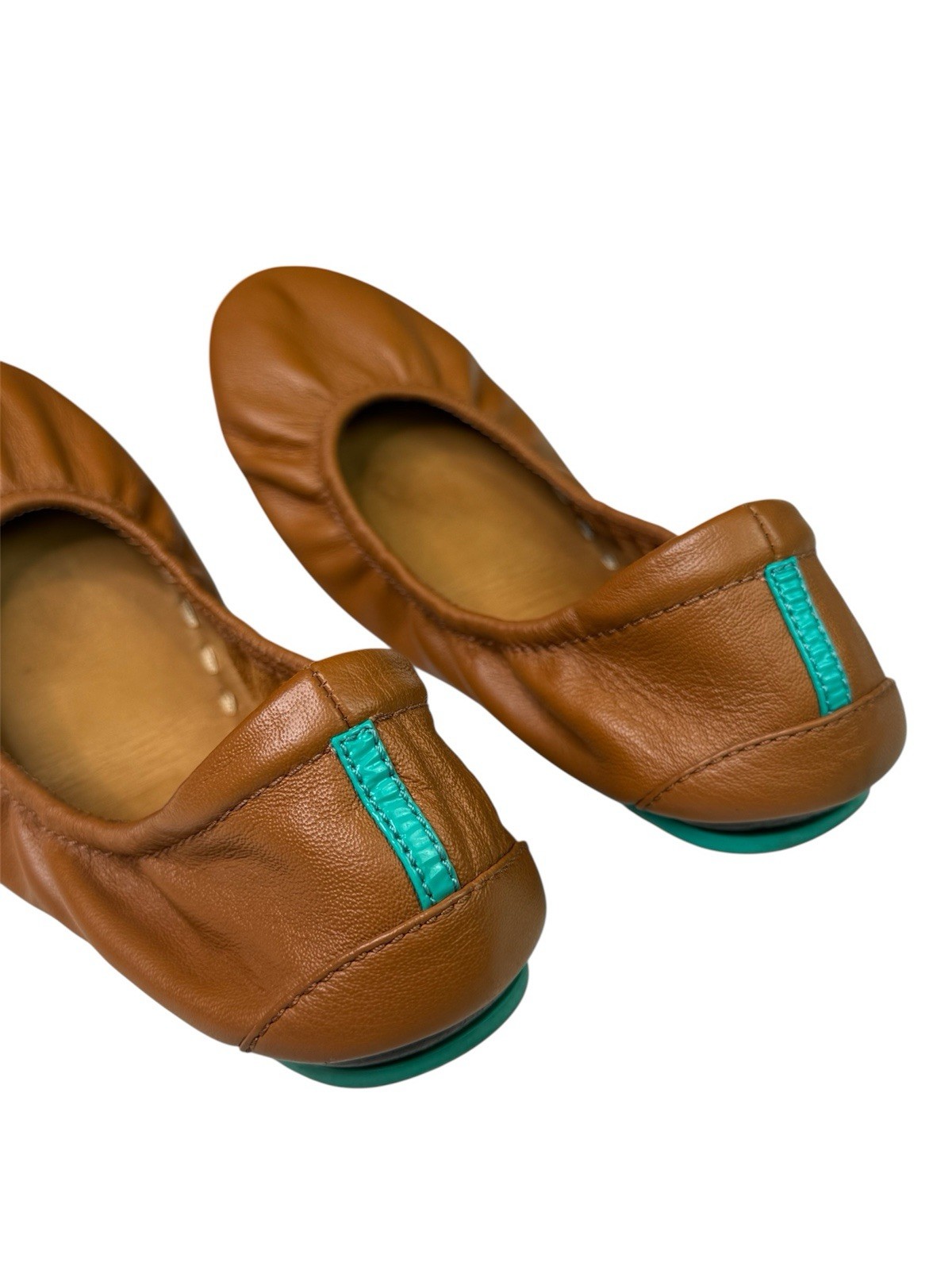 Tieks Chestnut Rich Brown Nappa Leather Travel Ballet Flat Shoes Size 6 Ret $210