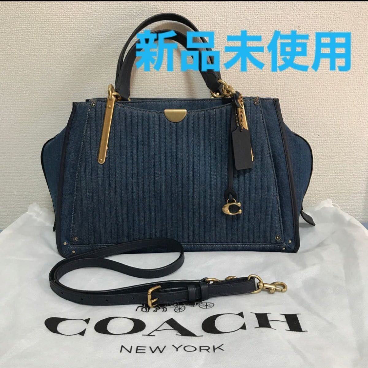Coach Dreamer 36 With Quilted Denim Bag L18880-66980 93cm Strap 23x41x13 cm