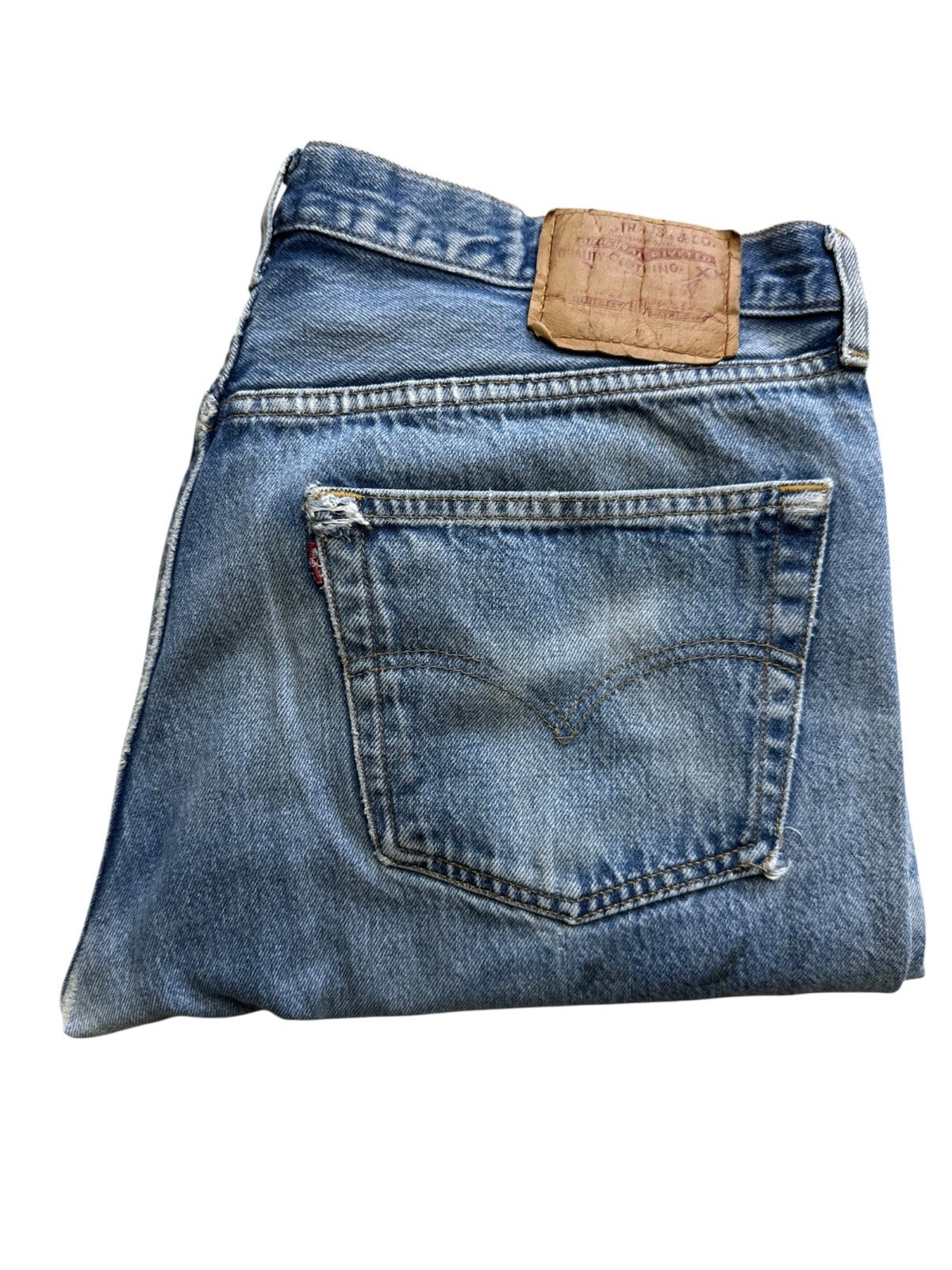 Vintage Levi’s 501 Blue 90s USA Button Fly 1990s Men’s 501xx 36X29 Distressed
