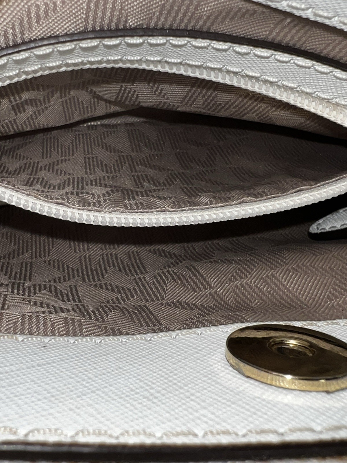Michael Kors Savannah White Optic White Small Satchel Leather