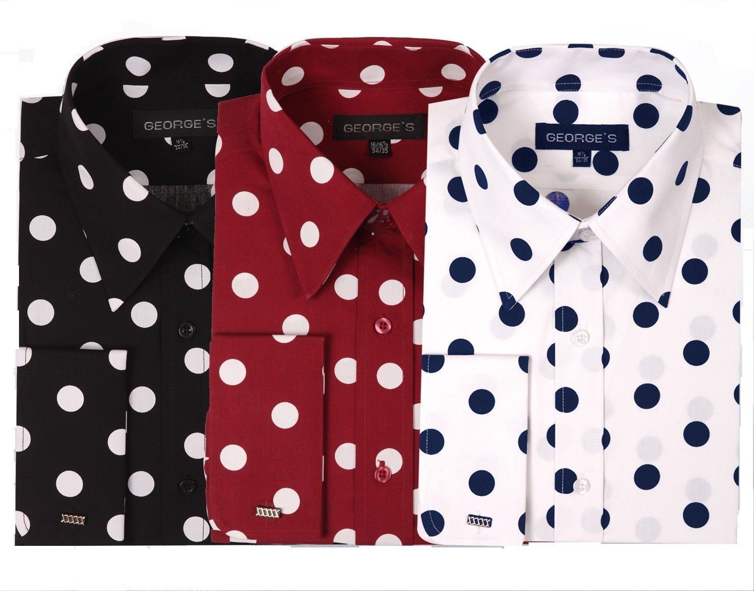 Men’s 100% cotton Polka Dot Design Dress Shirt Style AH616