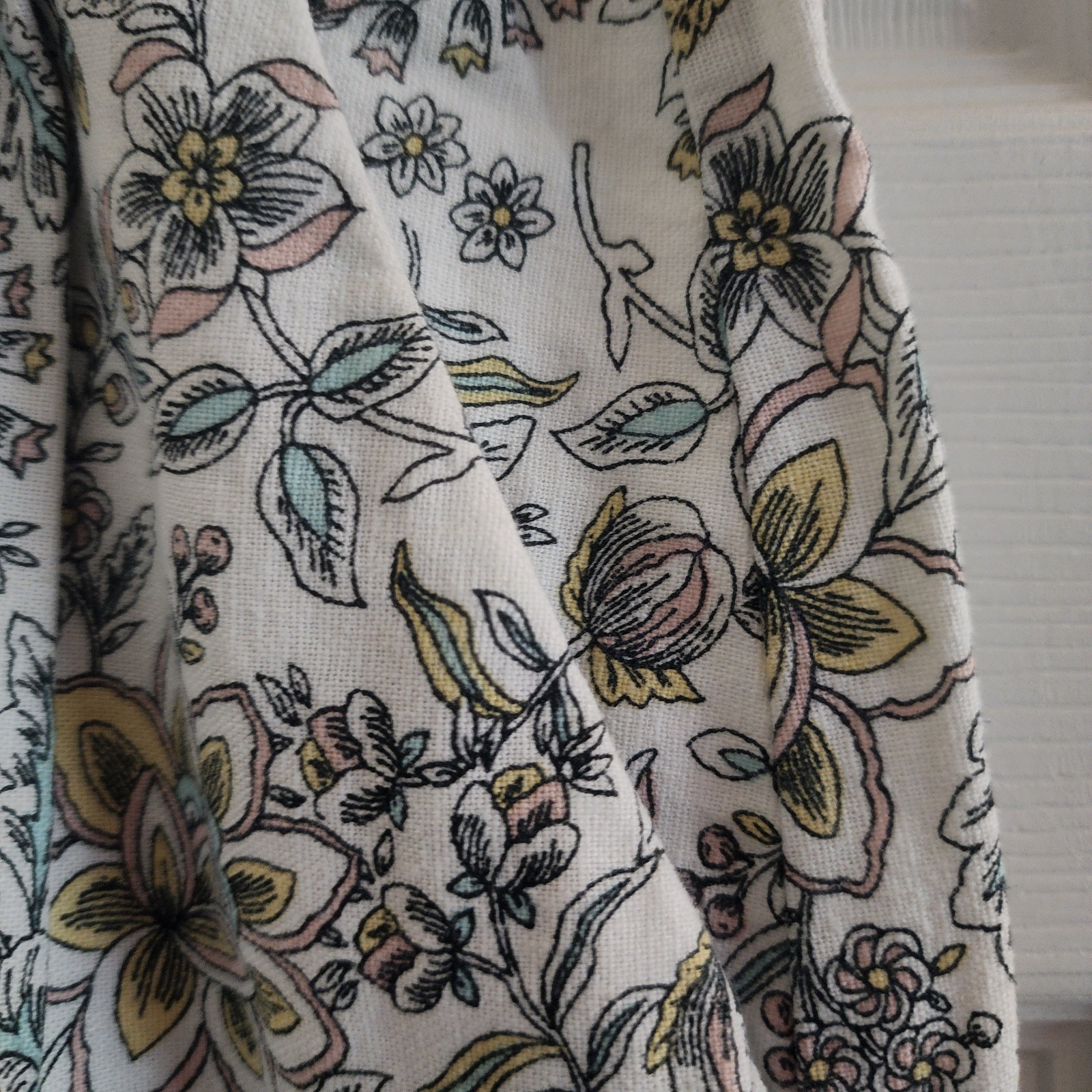 Loft Outlet Size Large Linen Blend Skirt Above Knee Floral Print Pastels Pockets