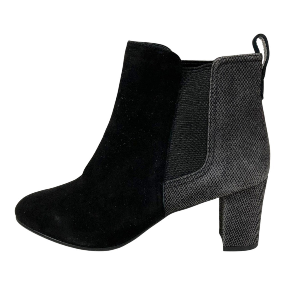 REGAL Side Gore Short Boots 9.3″” Black Gray Women USED