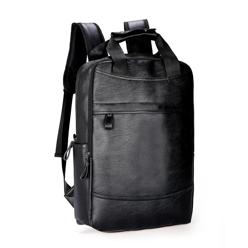 Leather Backpack for Teenage Boys Men Casual Daily School Travel Shoulder Bag