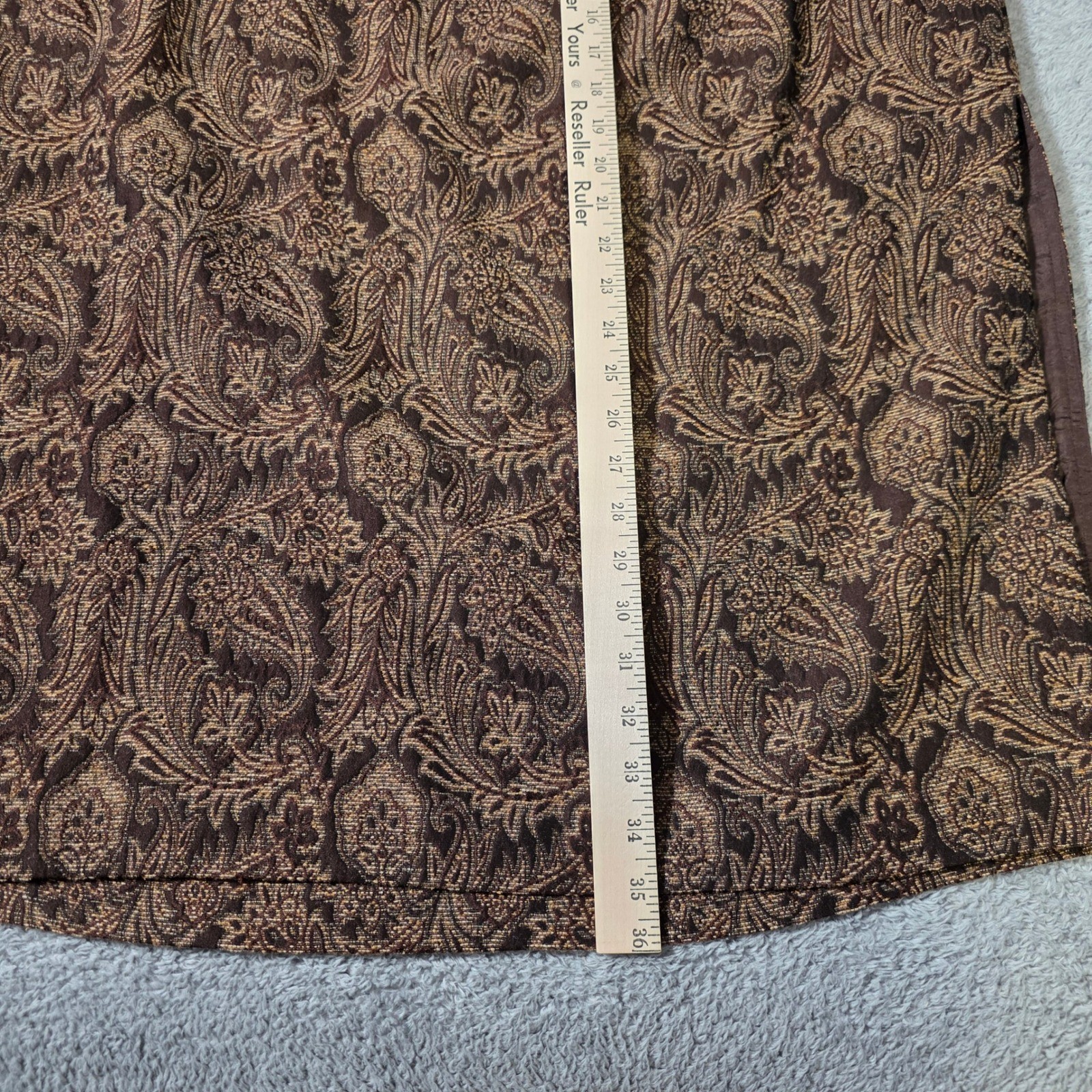 Dana Buchman Women 22 Maxi Skirt Brown Paisley Wool Silk Blend DBLU4400 New