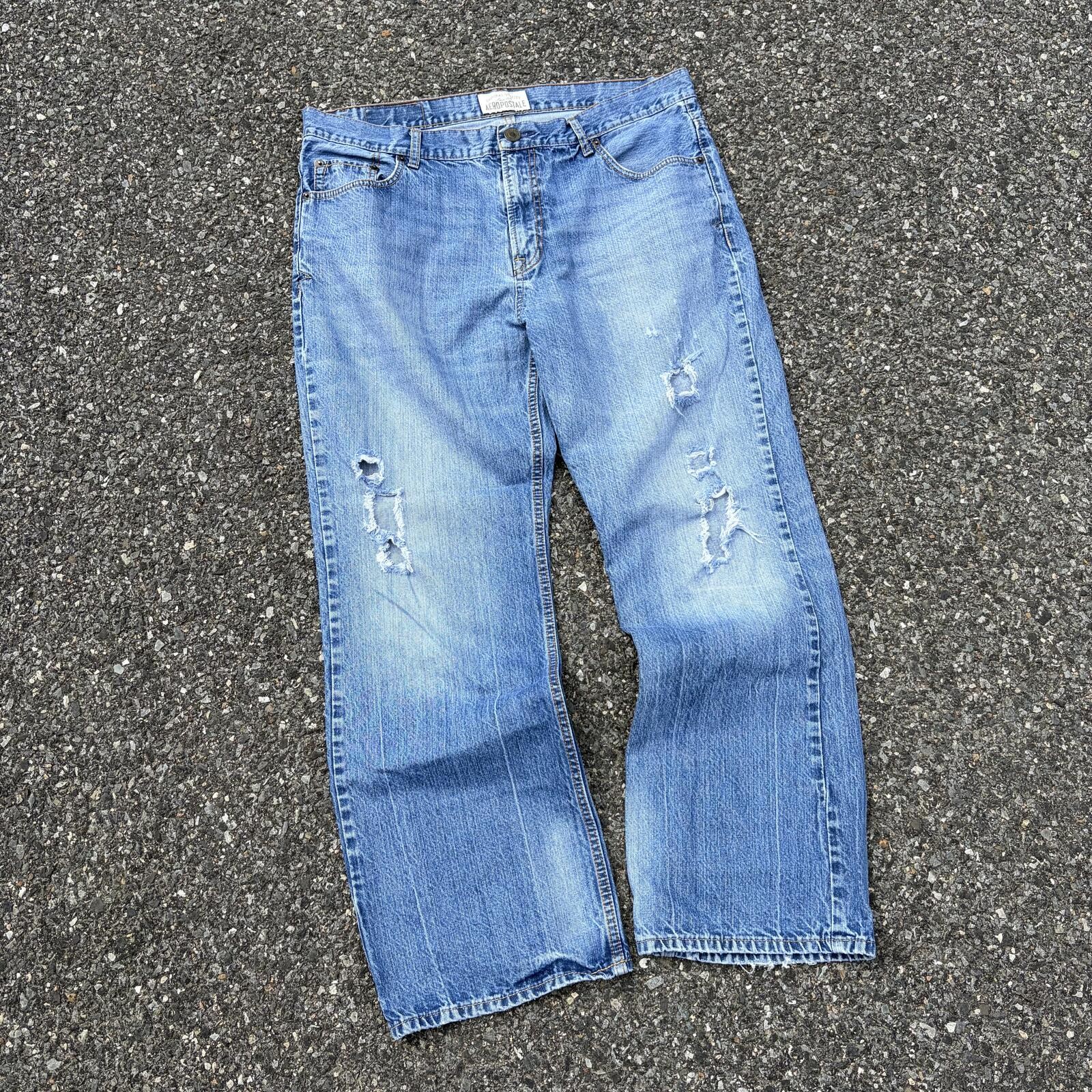 Aeropostale Slim Bootcut Distressed Blue Jeans Mens 36×32