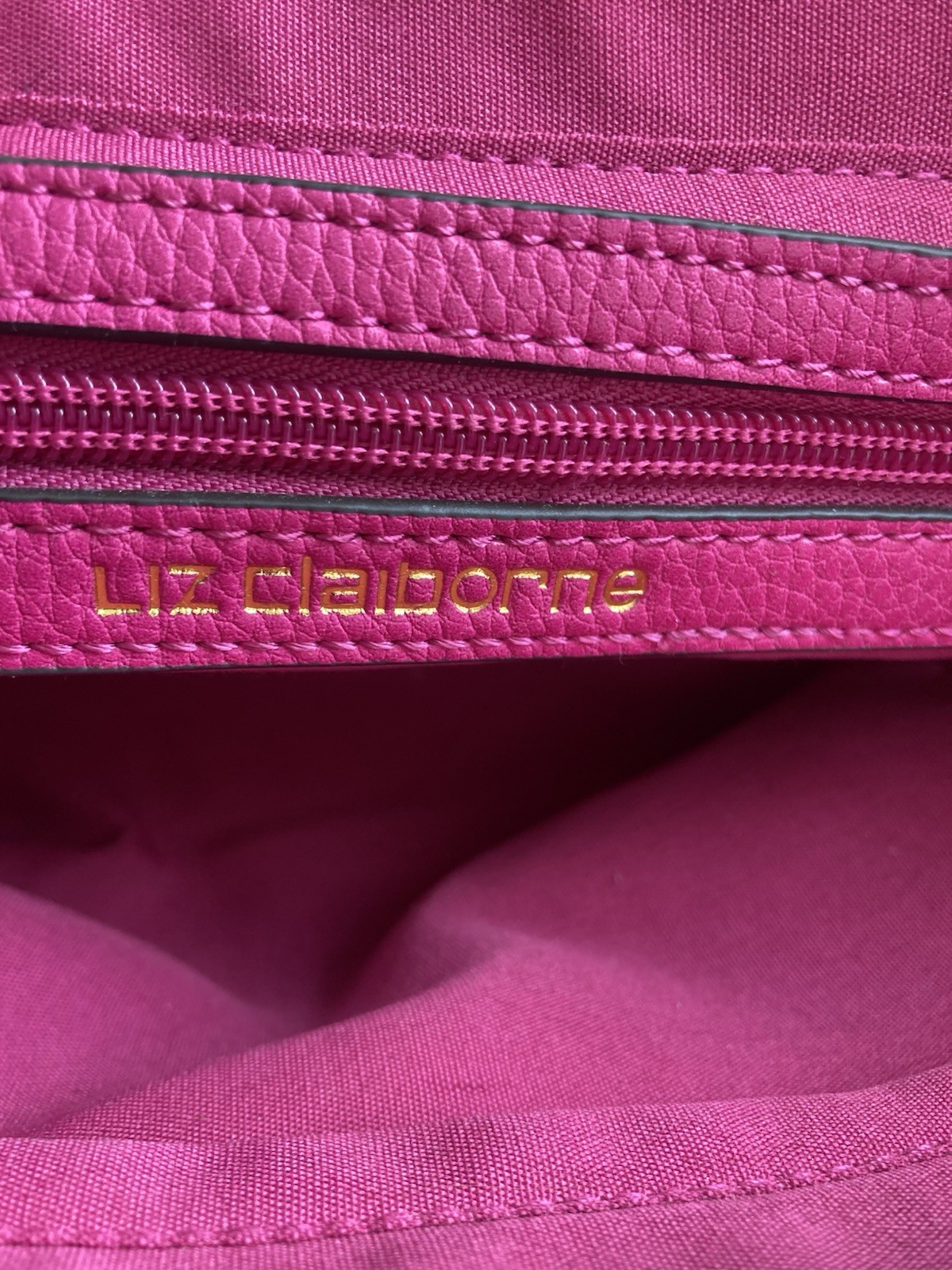 Liz Claiborne Pink Red Beige Colorblock Small Crossbody Satchel Zip Pockets