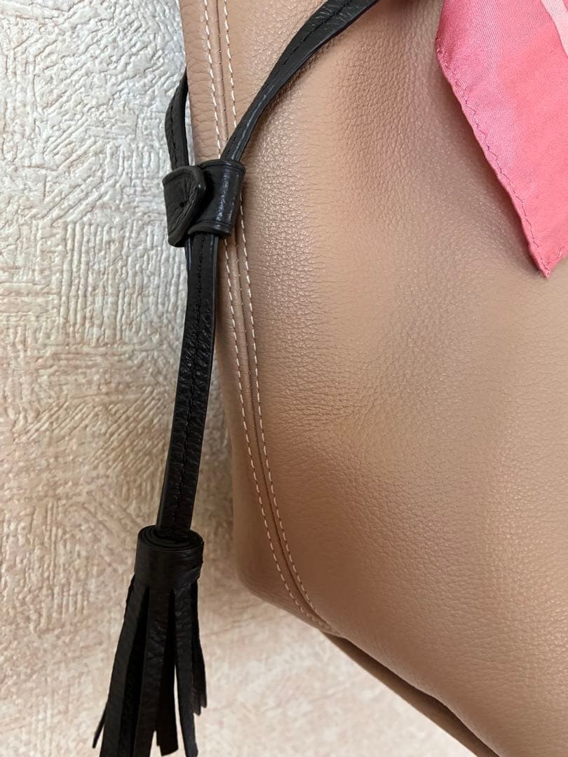 COACH Andy Tassel Drawstring Tote Bag Shoulder Leather from Japan
