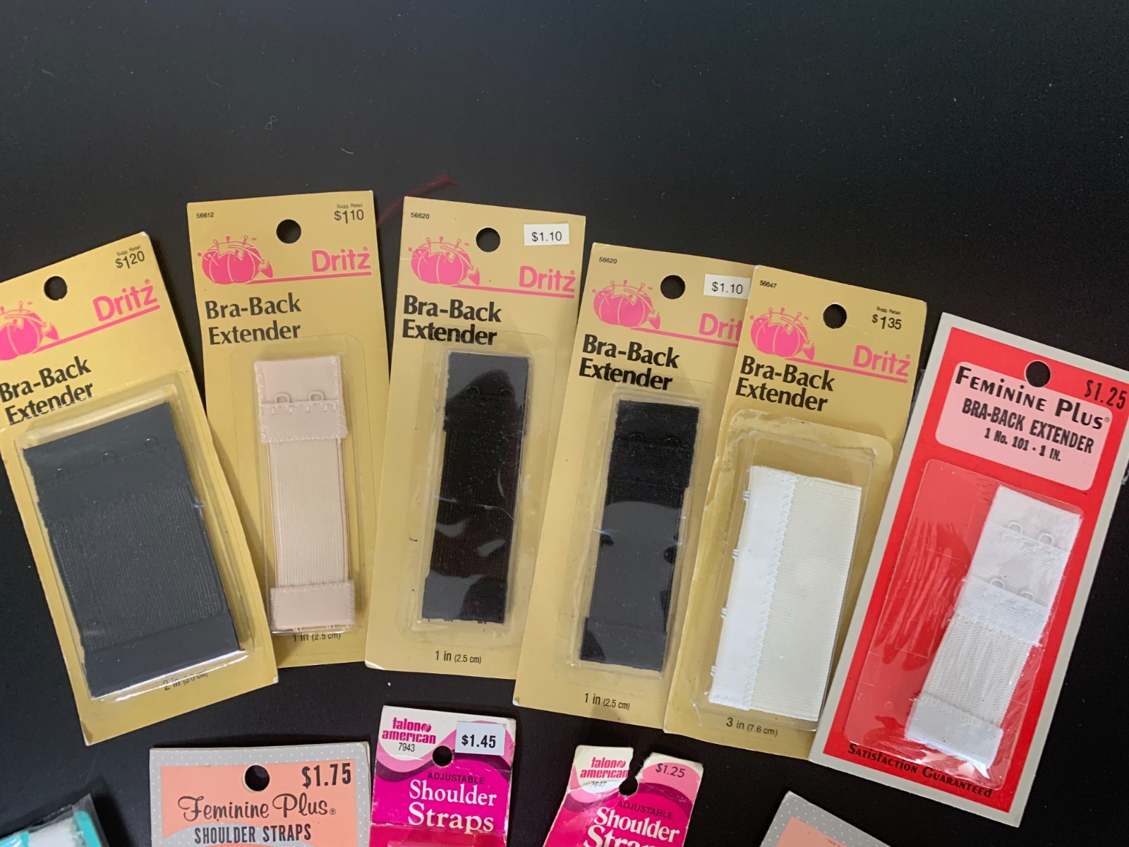 Bra Back Extenders, Shoulder Straps and Detachable Garters with Grips