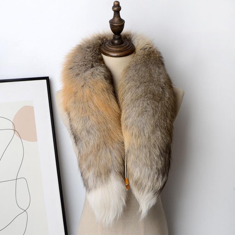 100% Real Fox Fur Genuine Scarf Collar Shawl Scarves Wrap Stole Neck Warmer Gift