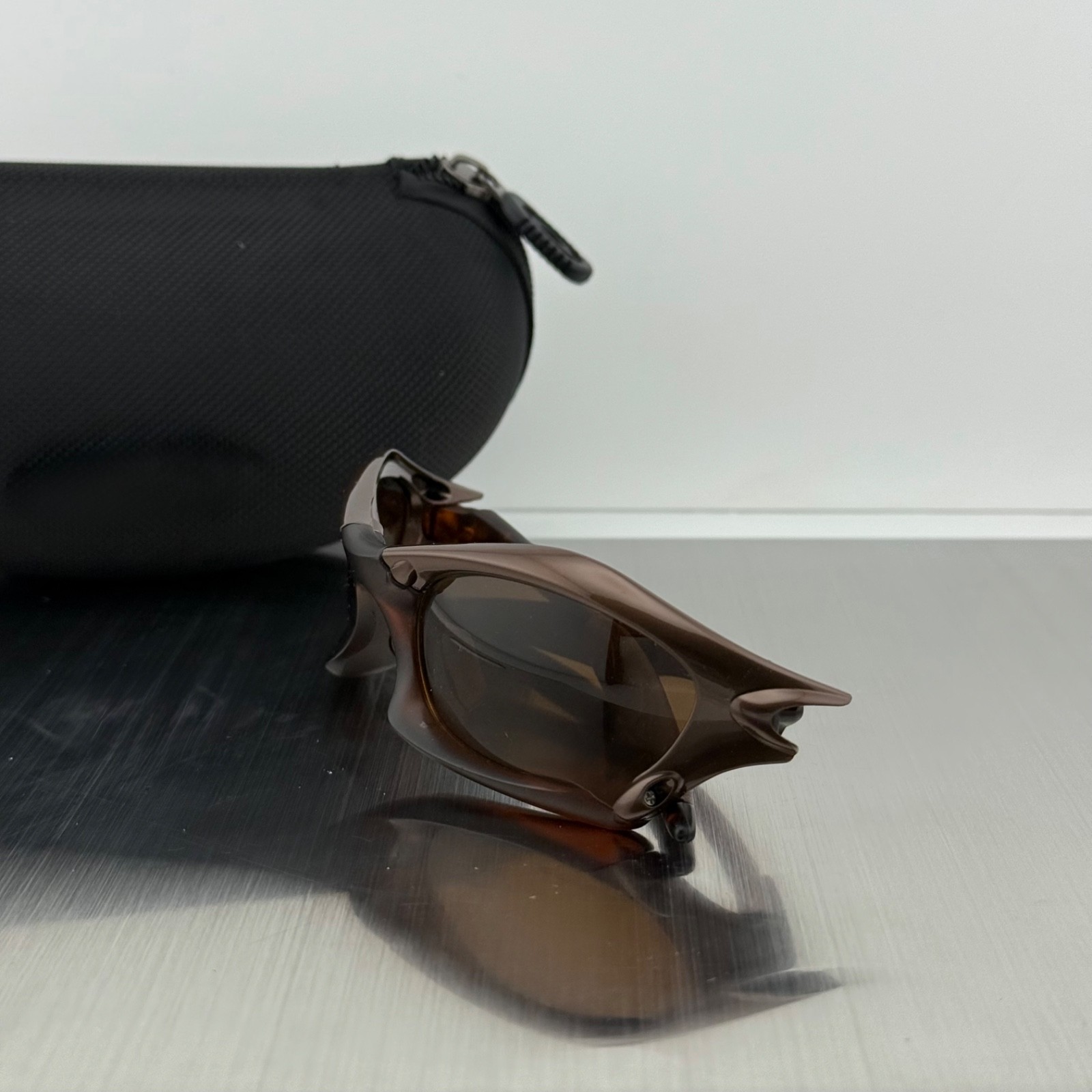 Oakley Splice Cyber Y2K Vintage Style Sunglasses Rootbeer Metal Bronze Sung Fit