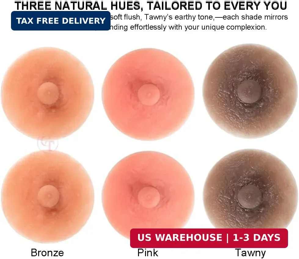 1 Pair Diameter 6cm Reusable Attachable Self Adhesive Silicone Nipple Realistic