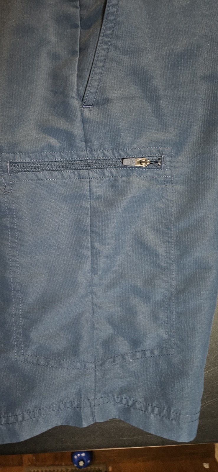 adidas Men’s Blue Solid Flat Front Shorts Button Closure Zipper Pockets