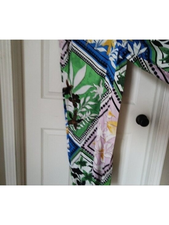 New INC International Concepts Floral Wide Leg Pants in Blue Green Pink XL