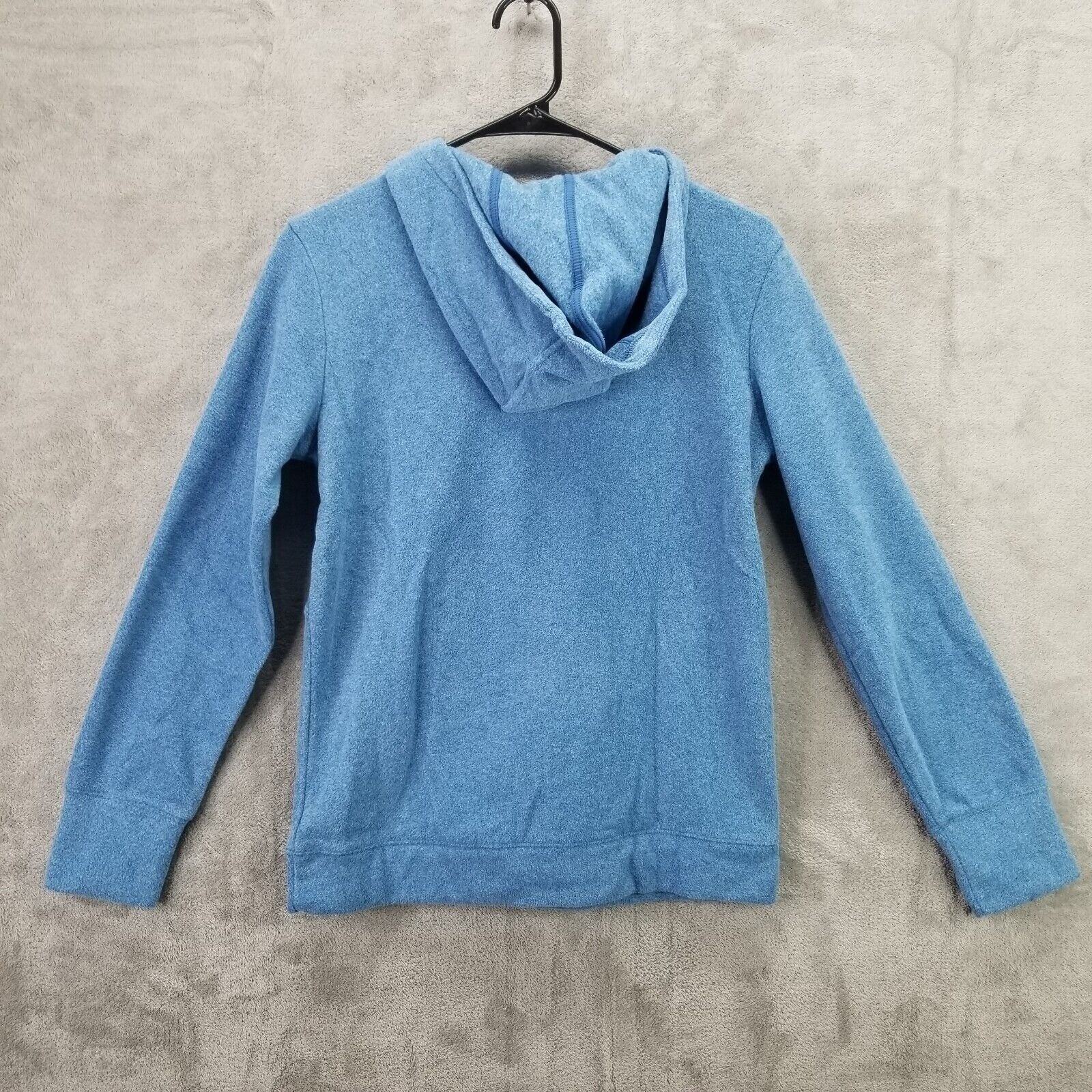 Boys All in Motion Blue Microfleece Pullover Hoodie Sweatshirt 1/4 Zip L (12-14)