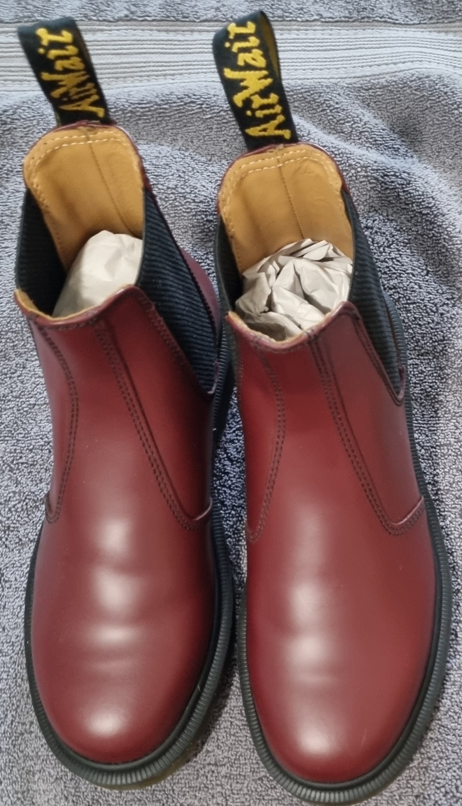 Dr. Martens Burgandy Leather Chelsea Pull-On Ankle Boots Mens US 7 UK 6 EU 39