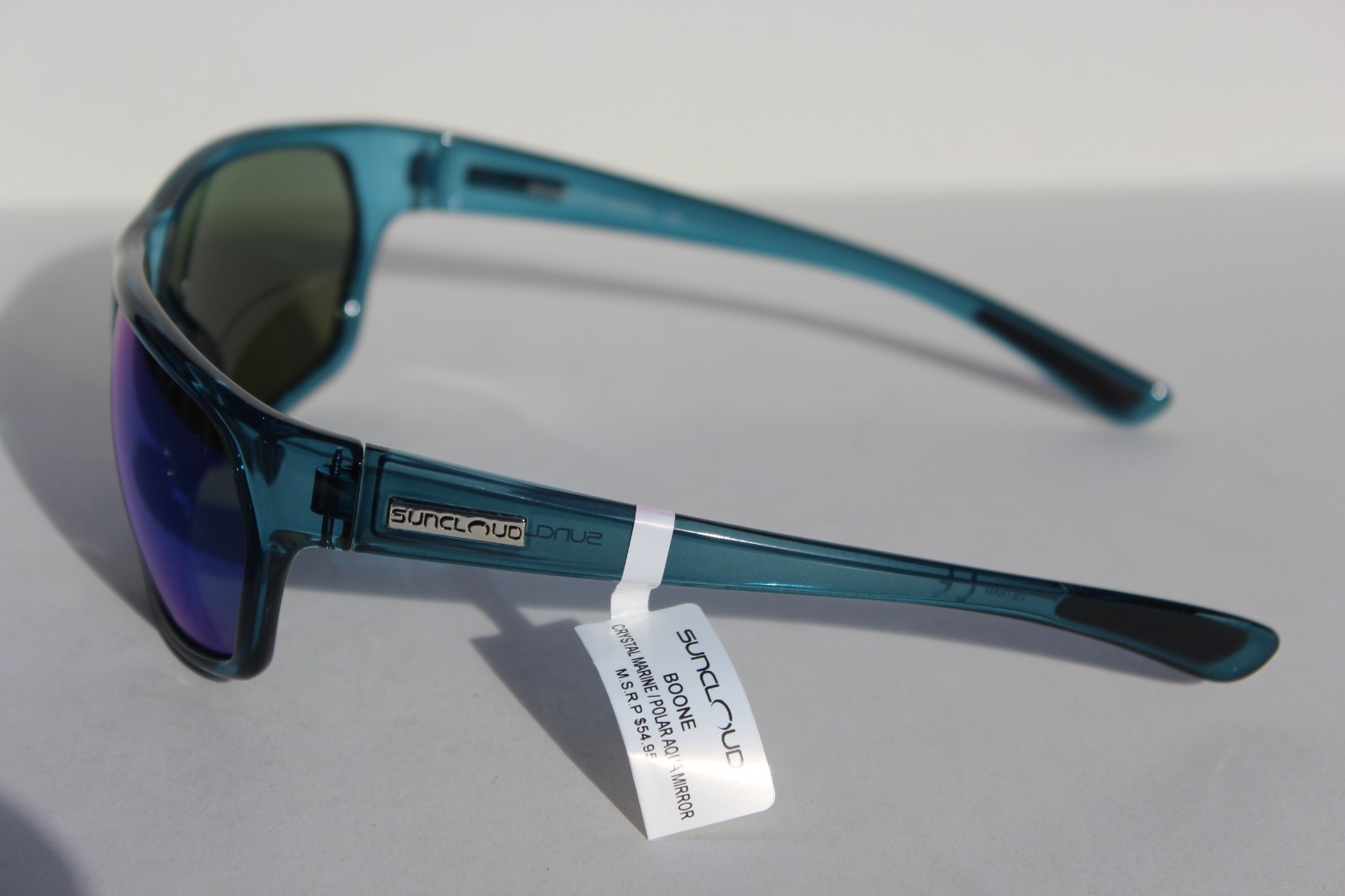 SUNCLOUD Boone POLARIZED Sunglasses Crystal Marine/Aqua Blue Mirror NEW Smith