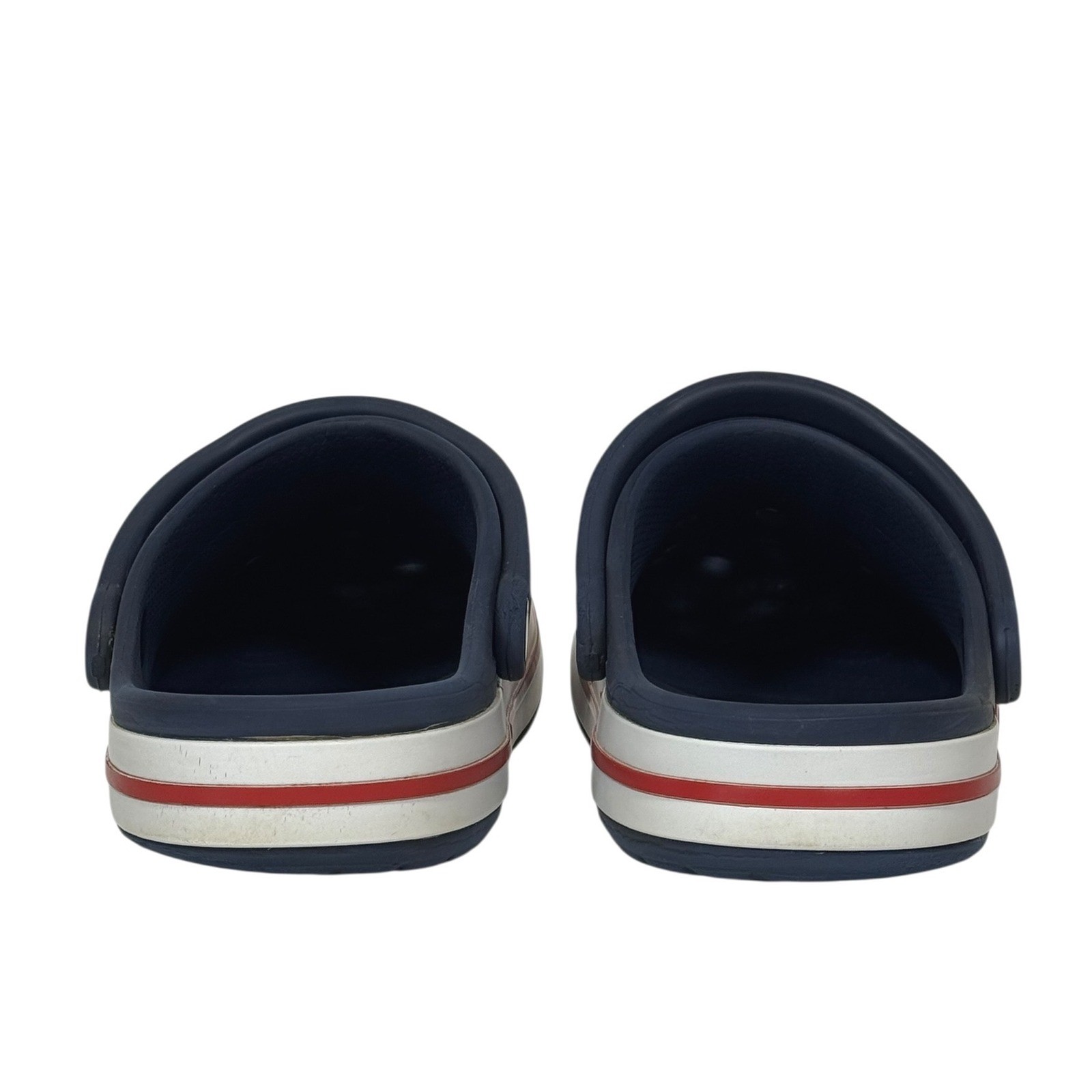 Crocs Bayaband Clogs Navy Blue White Red Mens 5 Womens 7 Unisex Slip On Shoes