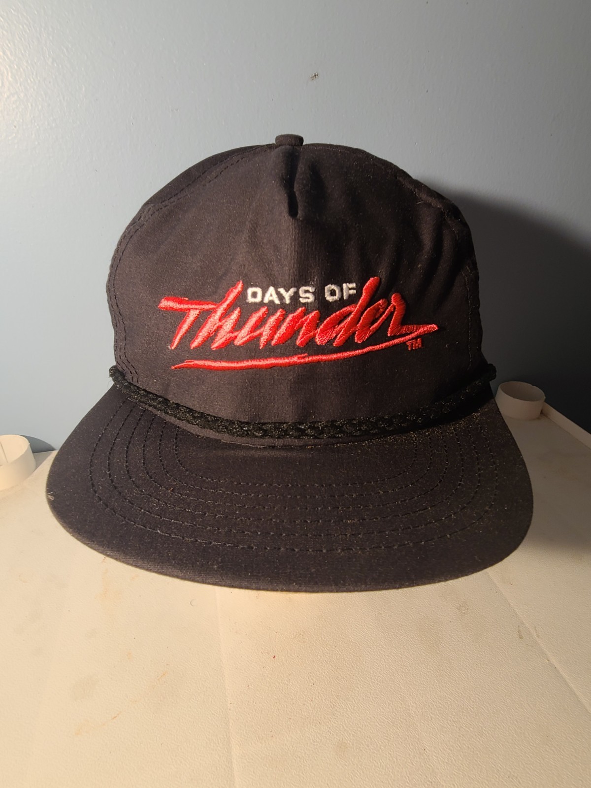 90s Days Of Thunder Hat Snapback Cap Black Pink USA Made