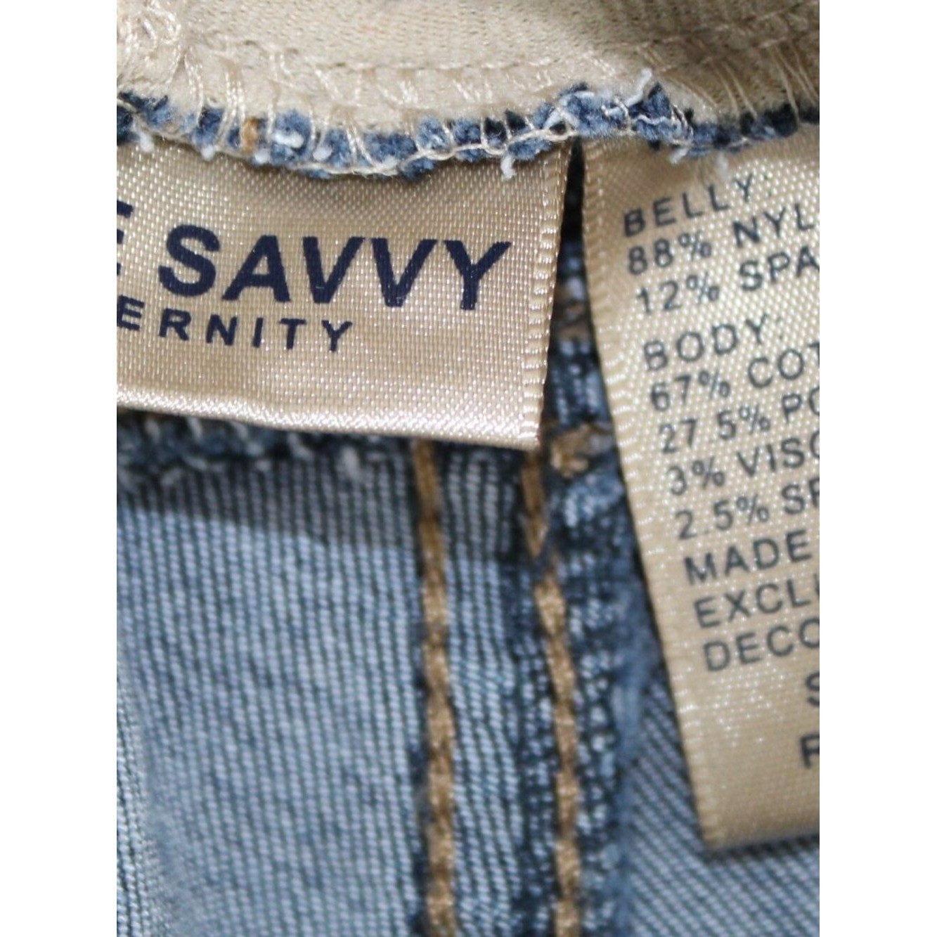 Maternity Denim Skinny Jeans Distressed Full Panel Sz XL Stretchy Comfortable