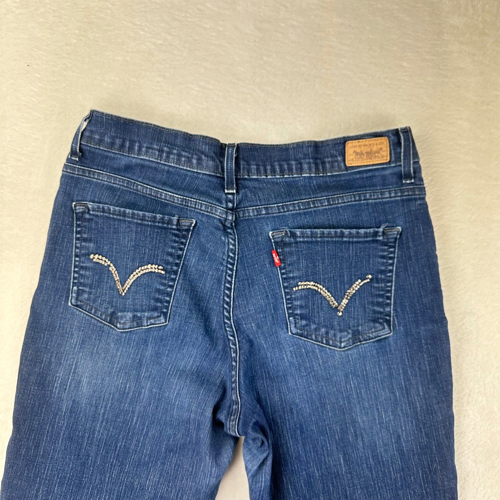 Levi’s Jeans Womens Perfect Slim Bootcut 12 M Blue Denim Studded Cotton Blend