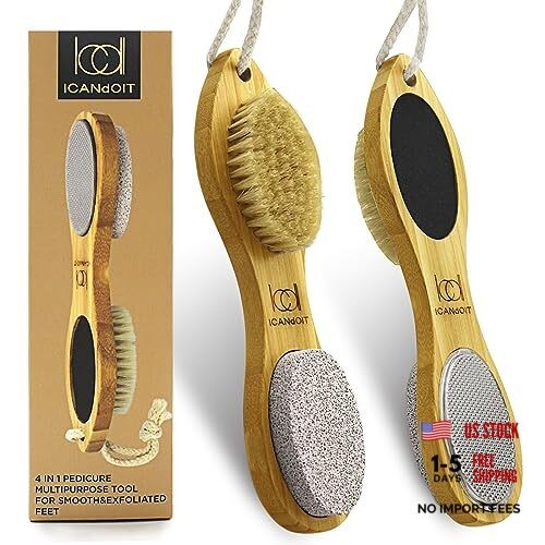 ICDI Natural Bamboo Foot File Callus Remover-Multi Purpose 1 Count (Pack of 1)